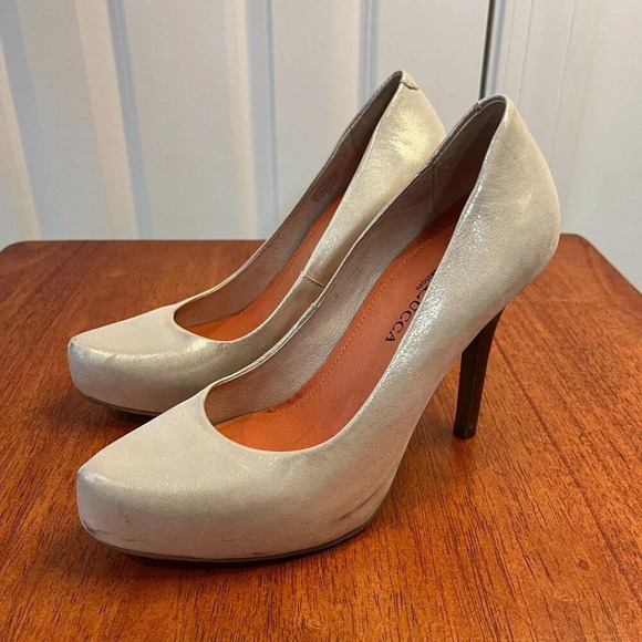 Diego‎ di Lucca Collezioni Satin Platform Pumps - Size 7M - Picture 1 of 15